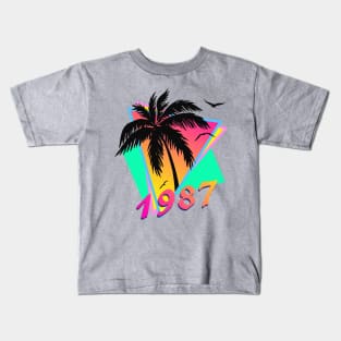 1987 Tropical Sunset Kids T-Shirt